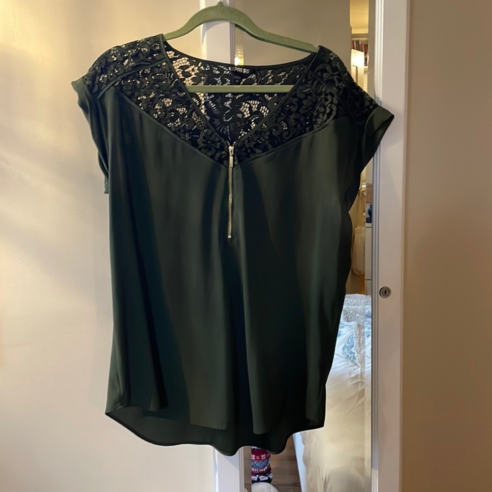 Express Green Lace top blouse